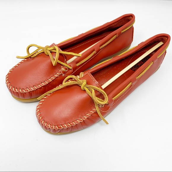 Minnetonka Shoes - MINNETONKA Orange Moccasins